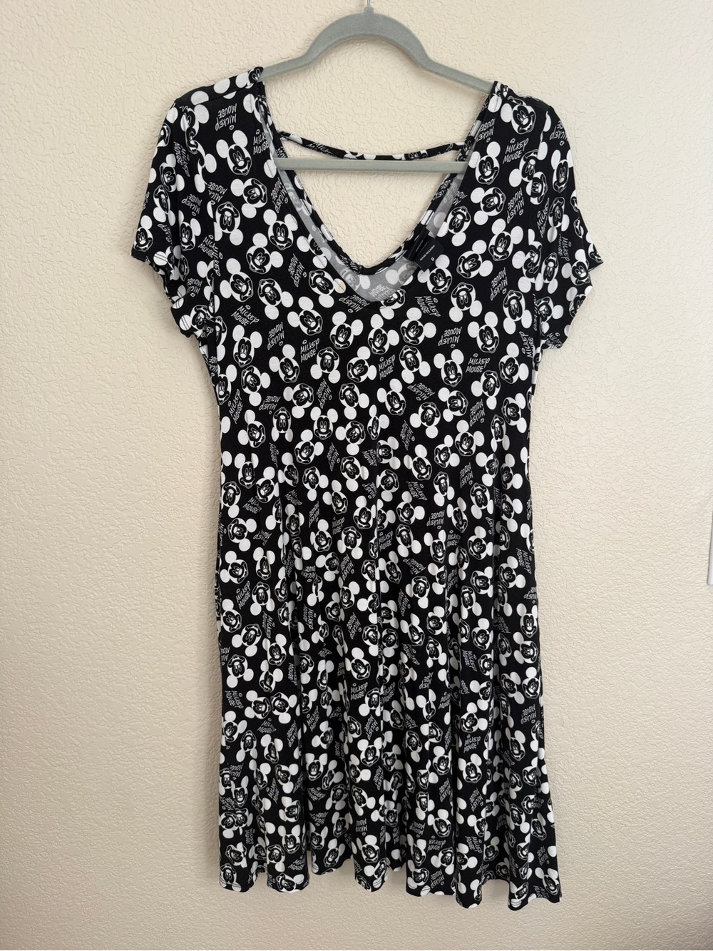 Disney Mickey Mouse Black White Dress Plus Size 0 XL Cute